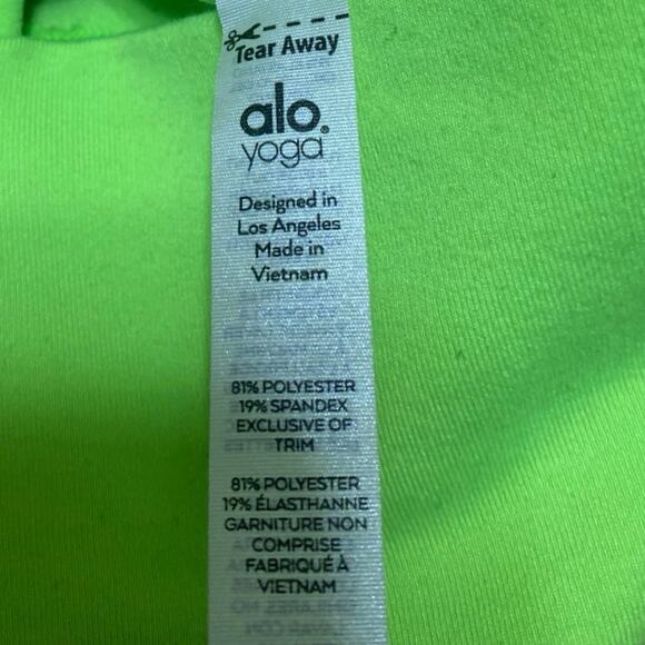 Alo Yoga Neon Green Skinny High Waist Fitness Workout Yoga Leggings Pants Size S - Picture 5 of 5